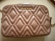 Miu Miu Matelasse leather shoulder bag pink