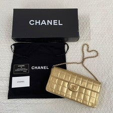 CHANEL Chanel Choco Bar Shoulder Bag, Gold