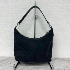 PRADA Prada Nylon Leather Black Pouch Handbag #QY7PY7