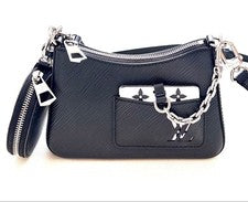 LOUIS VUITTON Malerini Mini Black Epi Grain Cowhide Leather 19x13.5x6.5c #QY9WZJ