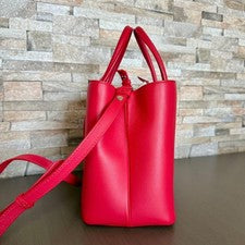 FENDI Petite 2Jours Shoulder Bag, Calfskin, Red #QY5L49