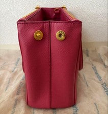 PRADA Galleria Saffiano Leather 2-Way Handbag M Pink Gold #QYARM0