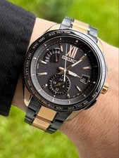 Seiko Brightz Men's Watch, Solar Powered, Black Dial, Titanium #QYHSVZ