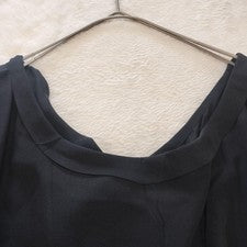 Miu Miu 100% Silk Back Ribbon Frill Dress Black 36 Italy