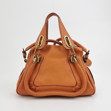 Chloe Paraty Leather Handbag, Orange #QY9PA4