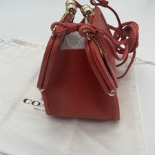 COACH Shoulder Bag, Clasp Closure, 2-Way, All Leather, Red #QY5DGN