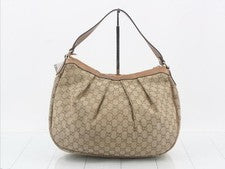 GUCCI Sukey Canvas Handbag Beige #QYDYW1