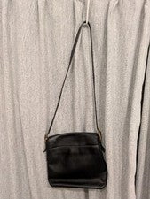 COACH Old Coach Black Leather Classic Coach Shoulder Bag #QYC0R7