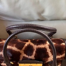 DOLCE & GABBANA Dolce & Gabbana Haircalf Leather Handbag Brown W35 H22 D #QYKF6U