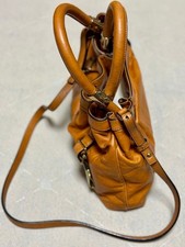 Chloe Victoria Camel Leather Handbag Gold Hardware Isetan Strap #QYCW2O