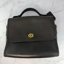 COACH Old Coach 2-way Shoulder Bag/Handbag, Leather, Black, 9870 #QY5DMJ