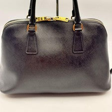 PRADA Saffiano Dome-Shaped Handbag, Black with Gold Hardware #QY5EWM