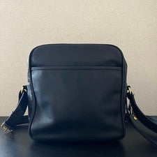 Old Coach Shoulder Bag, Large Capacity, Black Leather, Genuine Leather, #QY25HS