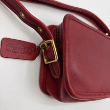 Old Coach Leather Camera Bag Shoulder Bag Red #QY90TP