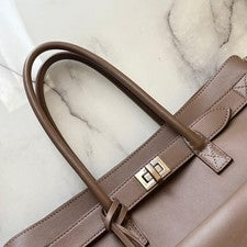BALENCIAGA Bel Air Small Carryall Dark Taupe #QYIFRO