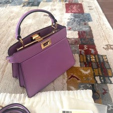 FENDI Peekaboo Iseeu Petite Purple 2-Way Bag Leather #QYIO8Z