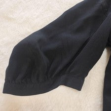 Miu Miu 100% Silk Back Ribbon Frill Dress Black 36 Italy