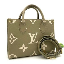 LOUIS VUITTON Monogram Empreinte Bicolor On-the-Go PM Green #QYC107