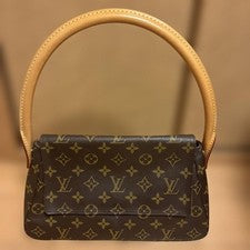 LOUIS VUITTON Monogram Mini Looping Handbag Brown Monogram Canvas #QYF8HA