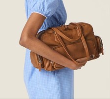 miumiu pocket nappa leather top handle bag