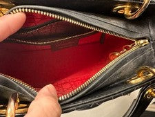 DIOR Lady Dior Black Quilted Leather Handbag #QYKEL6