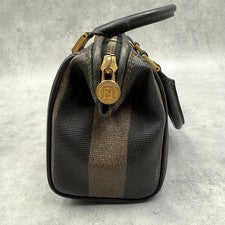 Fendi Pequin Pattern Handbag, 2-Way Shoulder Bag, Mini Boston Bag #QYINXC