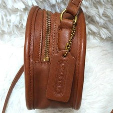 Old Coach 9982 Shoulder Bag Pouch Club Tan Leather Brown #QY55JL