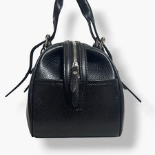 Burberry Mini Boston Bag, Leather, Grained Leather, Nova Check Pattern, #QY7K3D