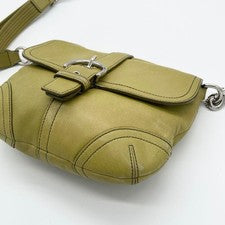 COACH Soho Flap Shoulder Bag, Leather, Light Green, Logo Hardware #QYJAWU