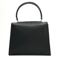 Ferragamo handbag, double Gancini design, black, silver hardware. #QY97XR