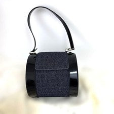 BVLGARI cylindrical handbag, black, Patent Leather #QY13NZ