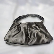 GIORGIO ARMANI Metal Grey Pleated Handbag, Made in Italy #QY9VBE