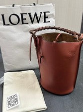 LOEWE Gate Bucket Handle Shoulder Bag, Calfskin Brown #QYFGY7