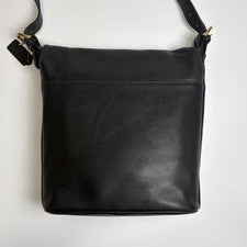 COACH Old Coach Flap Shoulder Bag, Made in USA Black Leather #QYF0FK