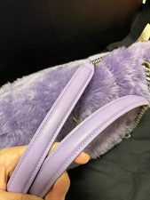 SAINT LAURENT Fur Chain Bag, Purple #QYEDGZ