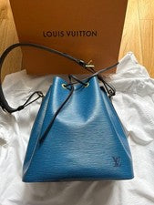 LOUIS VUITTON Epi Leather Bucket Bag, Blue Black Women #QYL8ZH