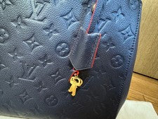 LOUIS VUITTON Montaigne BB Navy Red Empreinte M Women #QY56WR