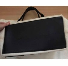 BALENCIAGA Canvas Tote Bag White Black Pouch Hawaii Purchase #QYHE3K
