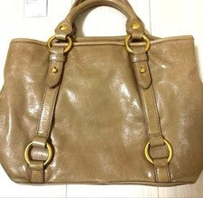 MIU MIU Vitello Beige Leather Handbag with Shoulder Strap #QY9OAU