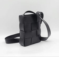 BOTTEGA VENETA Phone Pouch Leather Shoulder Bag Black #QYA2OU