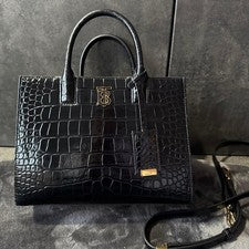BURBERRY Crocodile Embossed Mini Francis Bag Black #QY56IA