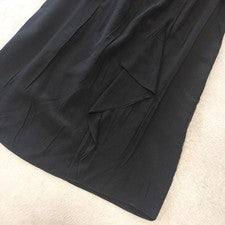 Miu Miu 100% Silk Back Ribbon Frill Dress Black 36 Italy