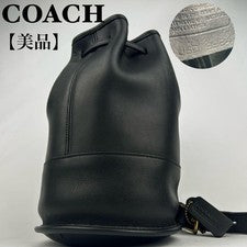 Coach Old Coach Shoulder Bag, Drawstring, Leather, Black, 9984 #QY3FZN