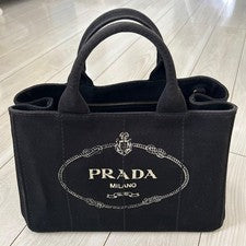 PRADA Canapa Nero (NERO) Medium Size Tote Bag/Handbag #QY1YSJ