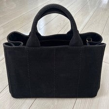 PRADA Canapa Nero (NERO) Medium Size Tote Bag/Handbag #QY1YSJ