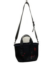Christian Louboutin Frangibus Small Canvas Bag, Black, 3215121, some sta #QY858L