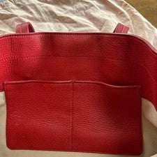 miu miu leather tote bag red