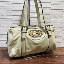 Gucci Interlocking Sherry Boston Handbag Leather #QYAIUJ