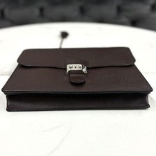 HERM?S Sac ? D?p?ches 27 Epsom Chocolate J Stamp Brown Leather #QY7JHJ