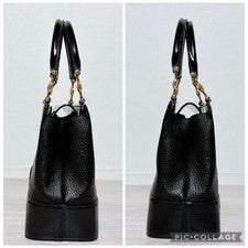 Versace handbag, sunburst leather, enamel, black #QY31V7